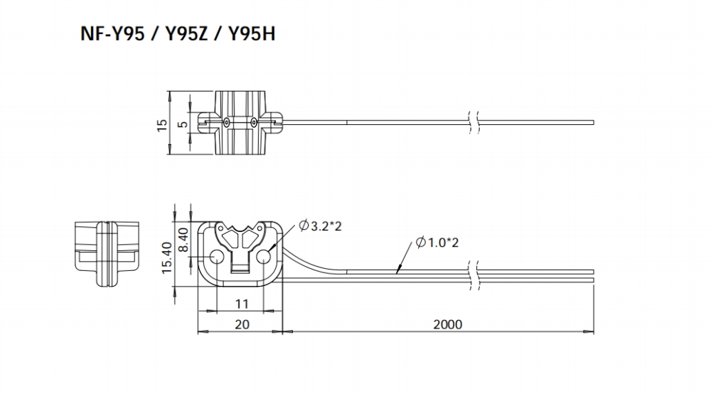 NF-Y95Z 液位检测/管道大小:4-26mm尺寸结构