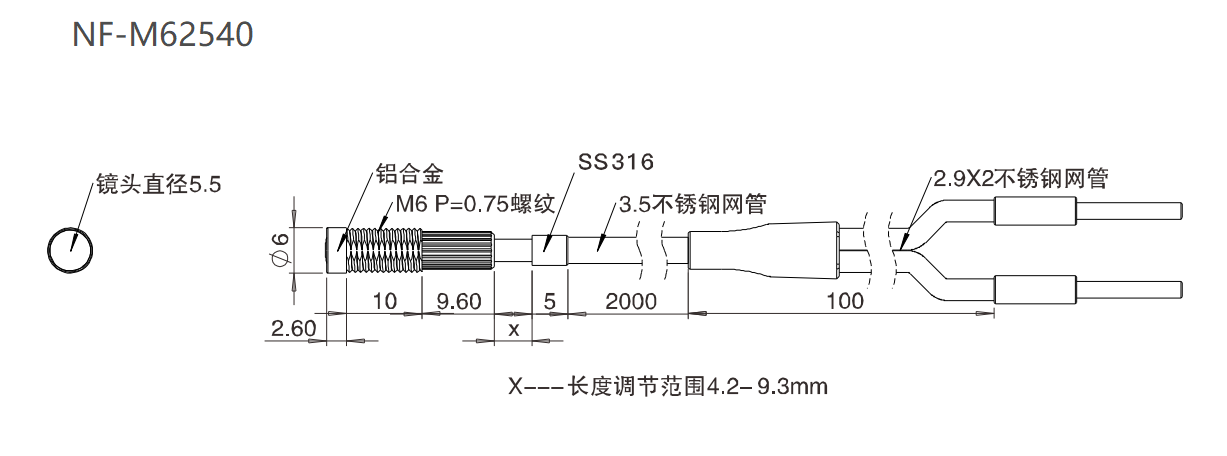 NF-M62540 漫反射/坚固型/检测距离:10-30mm尺寸结构