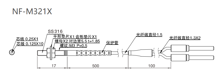 NF-M321X 漫反射 / 检测距离:36MM / 标准螺纹尺寸结构